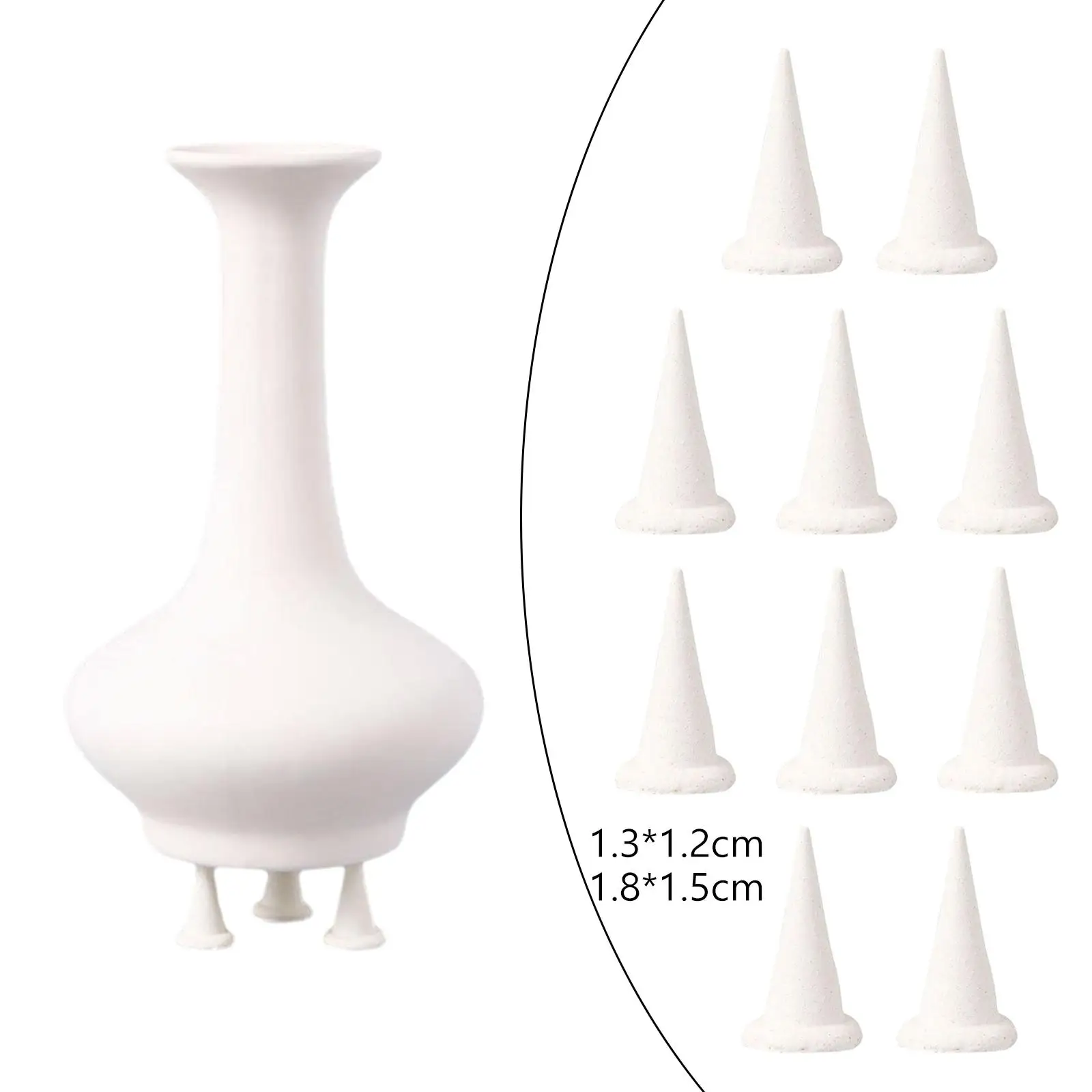 10x Ceramic Refractory Support Nails Moveable Nails Kiln Tool Triangle Nails for Ceramic Hobbyist Potters Monochromatic Glaze