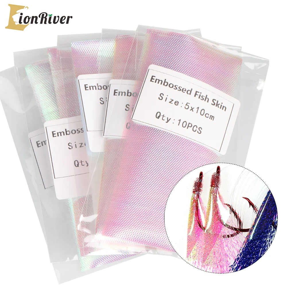 Lionriver Flashback In Rilievo Pelle Di Pesce Arcobaleno Per Sabiki Rig Esche Da Pesca Esche Jig Hook Streamer Di Acqua Salata Materiale Per La Costru