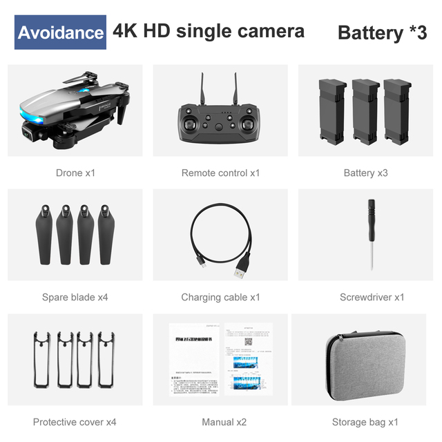 S85 Drone WIFI 4k HD Camera Optical Flow Location Infrared Obstacle Avoidance Rc Helicopter Quadcopter Drone FPV Toy Gift