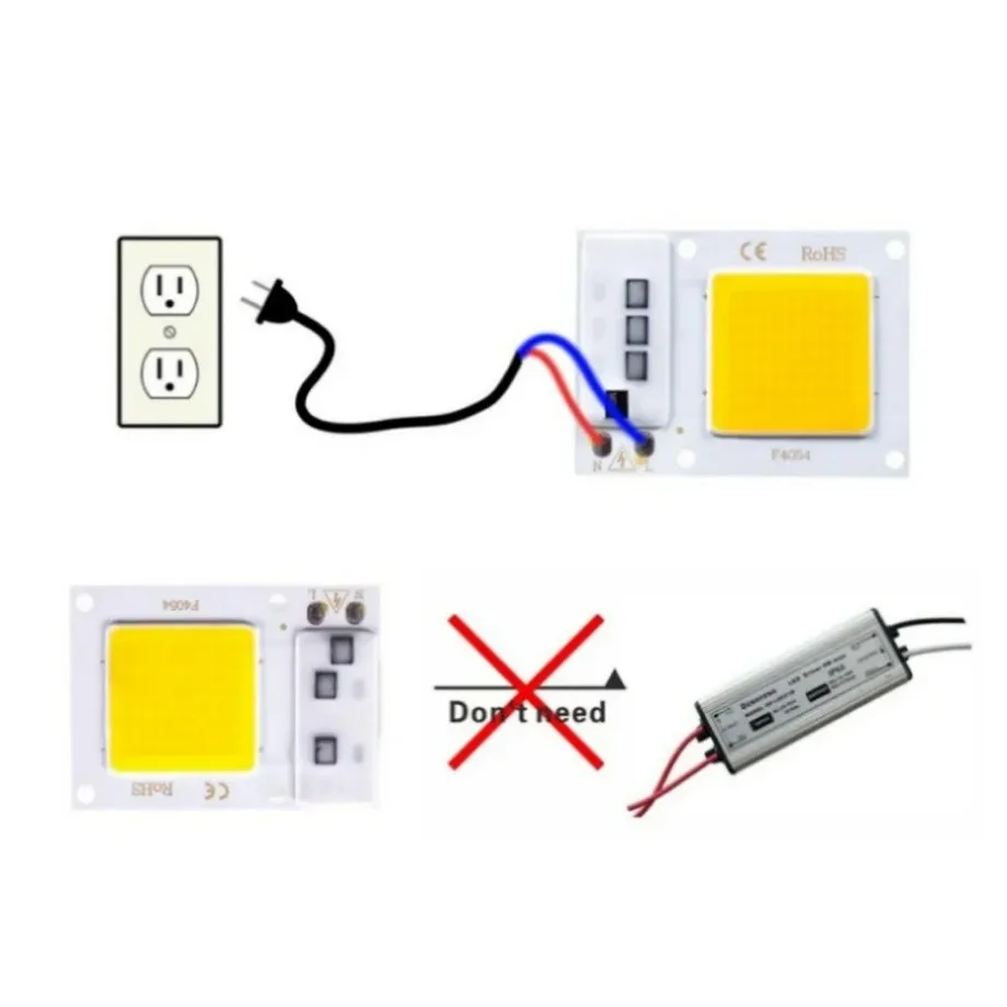 LED chip YzzKoo LED COB Chip 10W 20W 30W AC 220V Smart IC Without Driver LED Lamp Beads For Floodlight Spotlight Diy Matrix Lighting
