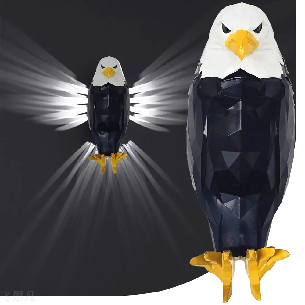 Cool Creativity 3D Bald Eagle Wall Night American Eagle Night Light Decoration Wings of Light for Man Woman Novelty Gift