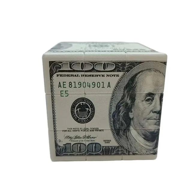 Creative 1&100 US Dollar Magic Cube Pattern Printing Professional Puzzle Speed Cube Education Children Adult Gifts Toys 4