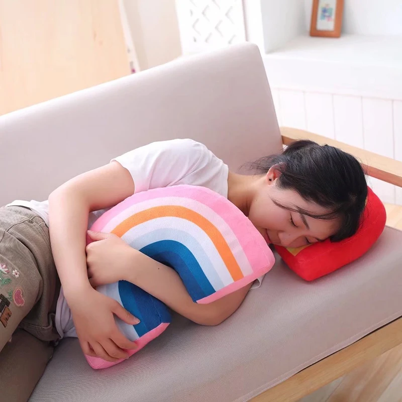 Cartoon Rainbow U Shaped Pillow Head Support Colorful Neck Pillow Car Airplane Traveling Pillow Nap Pillow-4 Kinds 3