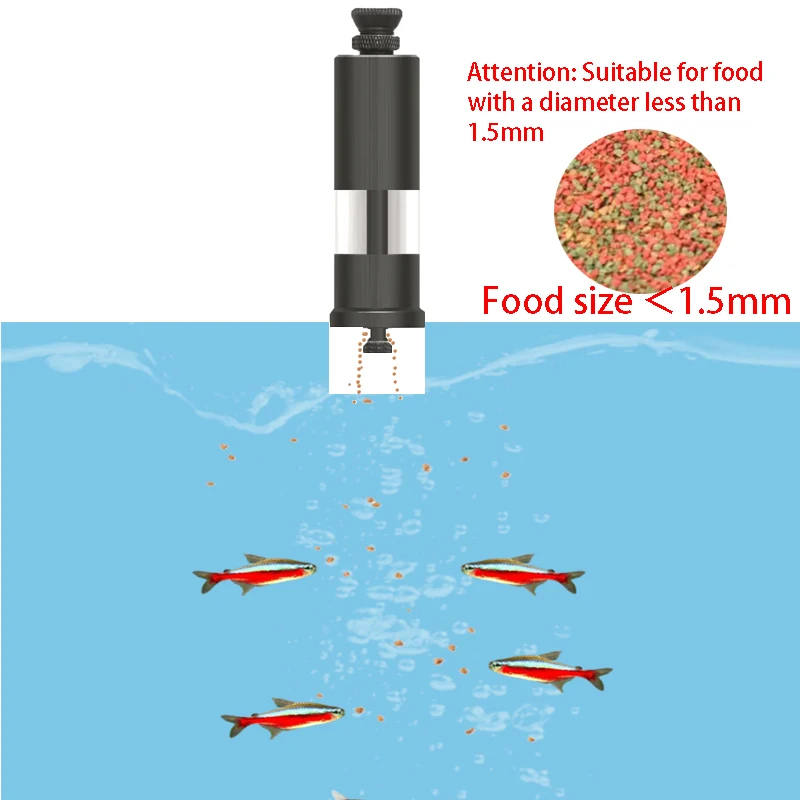 Fish Feeder Handheld Finger Pressure Aluminum Alloy DIY Feeder Mini Small Batch Fish Quantitative