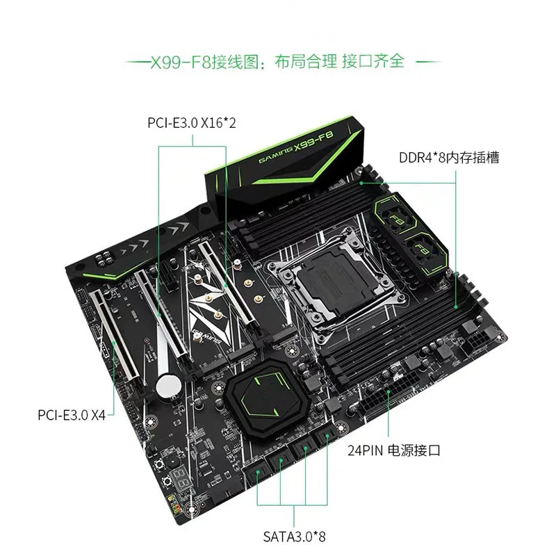 For HUANANZHI X99-F8 2011-3 X99 DDR4 E5 2678V3 256GB Brand New Original Desktop Motherboard High Quality 5 For HUANANZHI X99-F8 2011-3 X99 DDR4 E5 2678V3 256GB Brand New Original Desktop Motherboard High Quality - Image 3