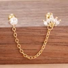 87175-b7fcda.jpg Boucles d'oreilles pendantes en acier inoxydable pour femmes, chaîne de couleur or, pendentif en zircone, Clip, accessoires bijoux de fête de vacances