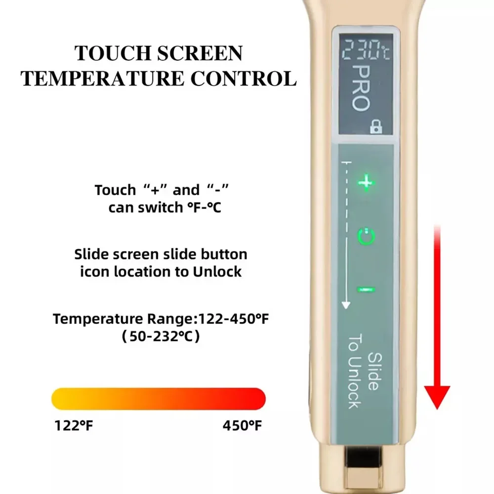 Professional Hair Straightener Touch Screen Flat Iron Hair Straightening  Styling Tools MCH Wide Plate Keratin Hair Straightener 3