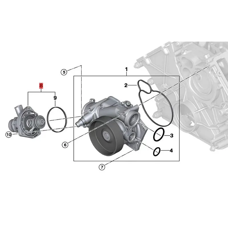 11537586885 Engine Coolant Thermostat For BMW N62 N63 N73 N74 Auto Parts Cooling System 11530150976 11537502779 11530304425