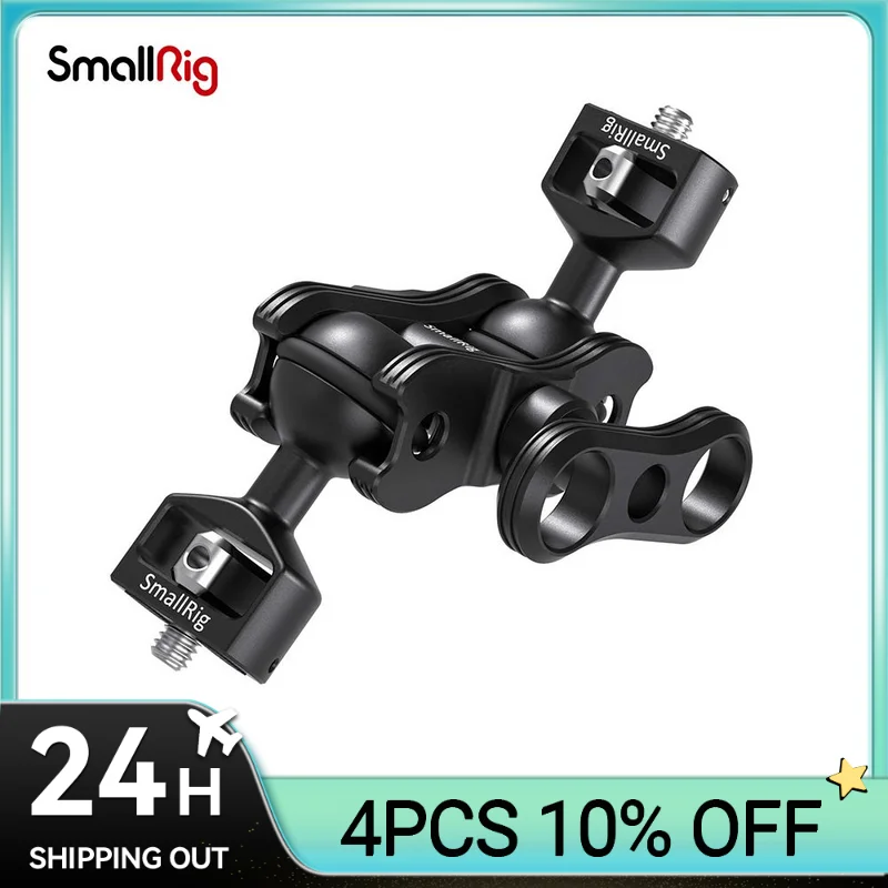 

SMALLRIG Articulating Magic Arm with Double Ballheads 1/4" Screw Monitor Mount for Field Monitor Lights Audio Recorders 2070