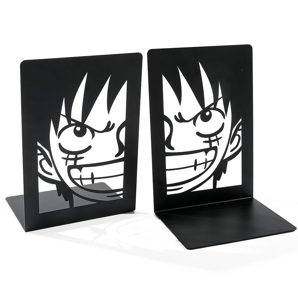 2pcs Anime Bookends 3 Style, Non-Slip Metal Book Ends Office Bookends for Fans Collection Organise Desktop Bookends 2