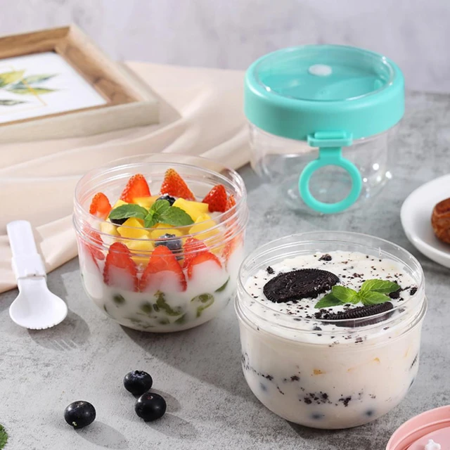 Overnight Oats Containers Reusable Travel Snack Container With Topping  Compartment Meal Cup Storage Container With Lid For Fruit - AliExpress