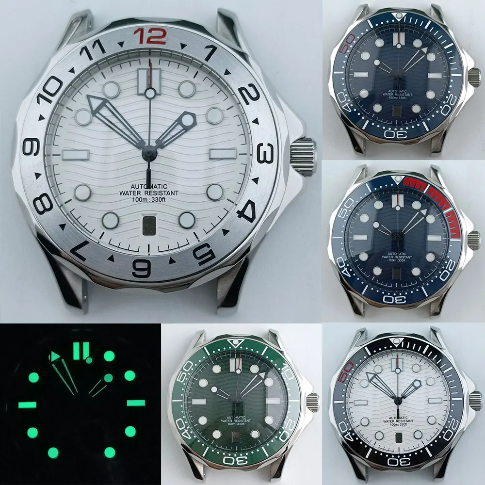 Premium 42mm Stainless Steel Diving Watch Case with Sapphire Crystal & Transparent Back