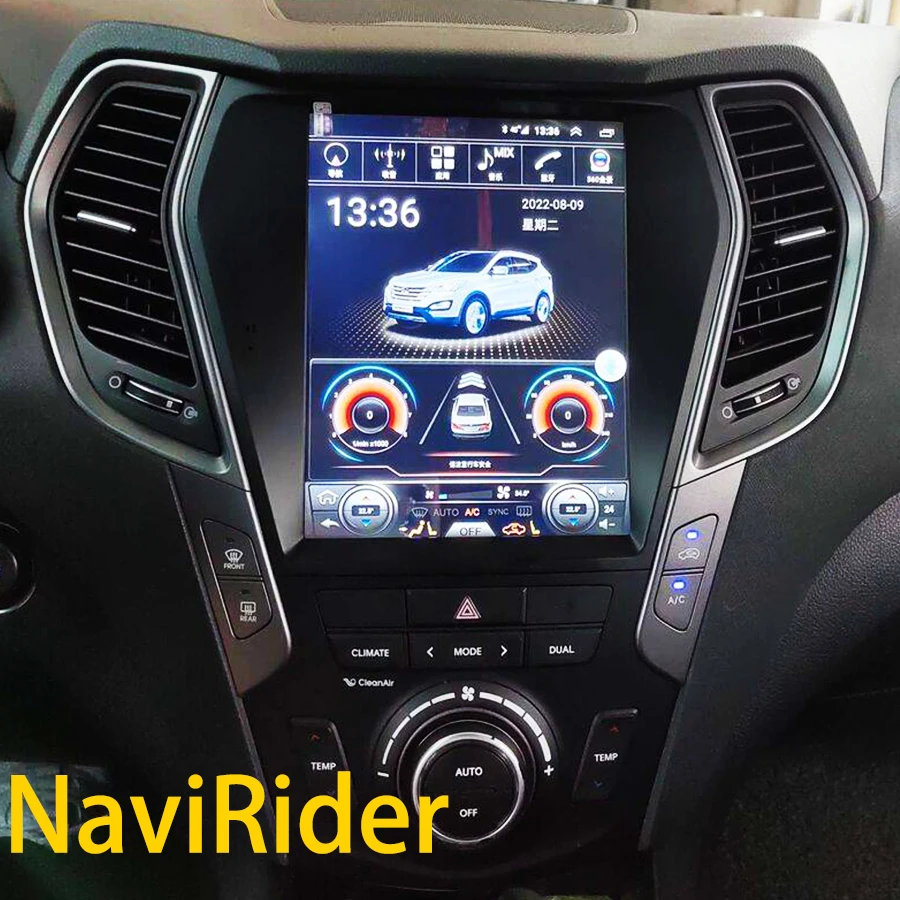 

Автомобильный радиоприемник Android 13 для Hyundai Santa Fe IX45 2012-2019, автомобильный мультимедийный стиль Тесла Carplay, автомобильный Bluetooth 4G WIFI GPS
