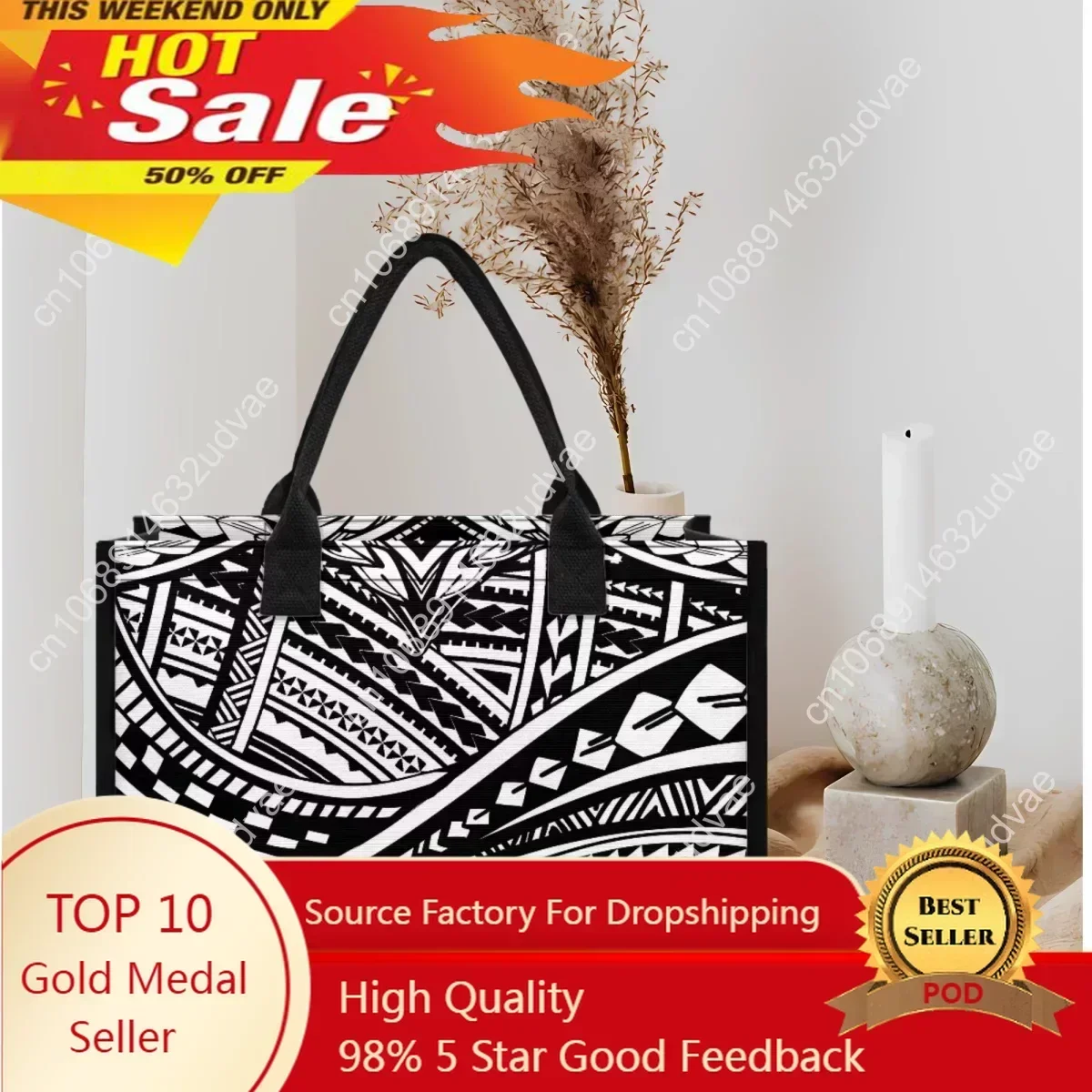 Элегантная Дамская сумка-Тотем с Полинезийским принтом, портативная холщовая пляжная сумочка в стиле ретро для путешествий, повседневный саквояж для девушек