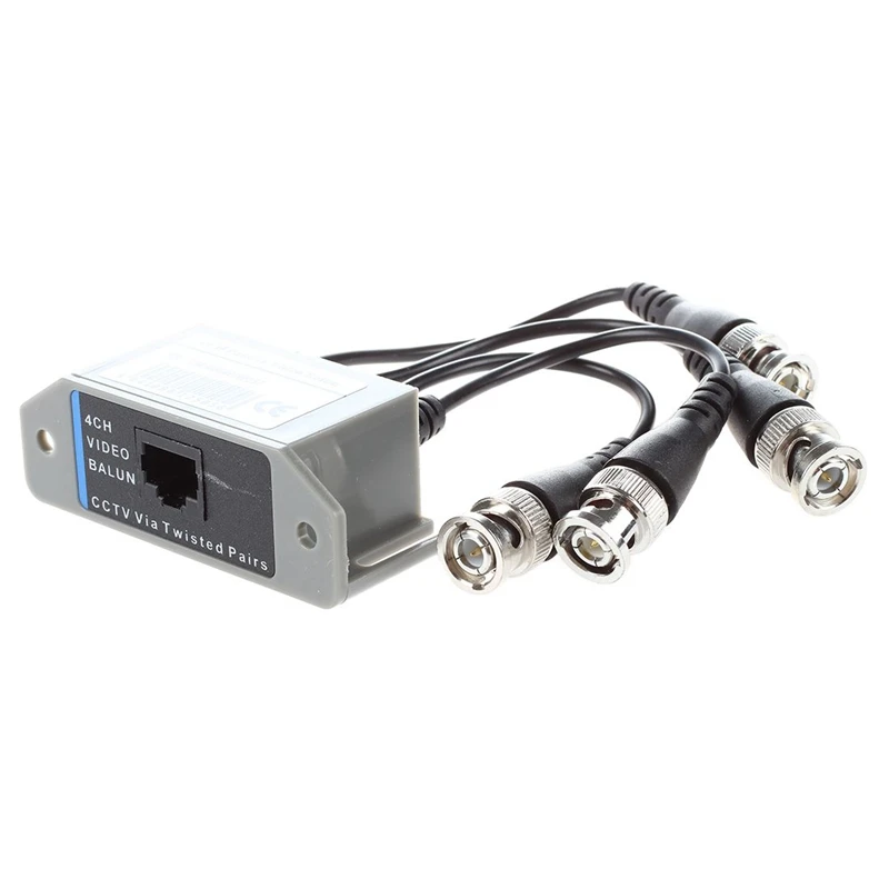 2X 4-Channel Video Balun BNC UTP CAT5 Transmitter For CCTV/ Surveillance Camera Trend