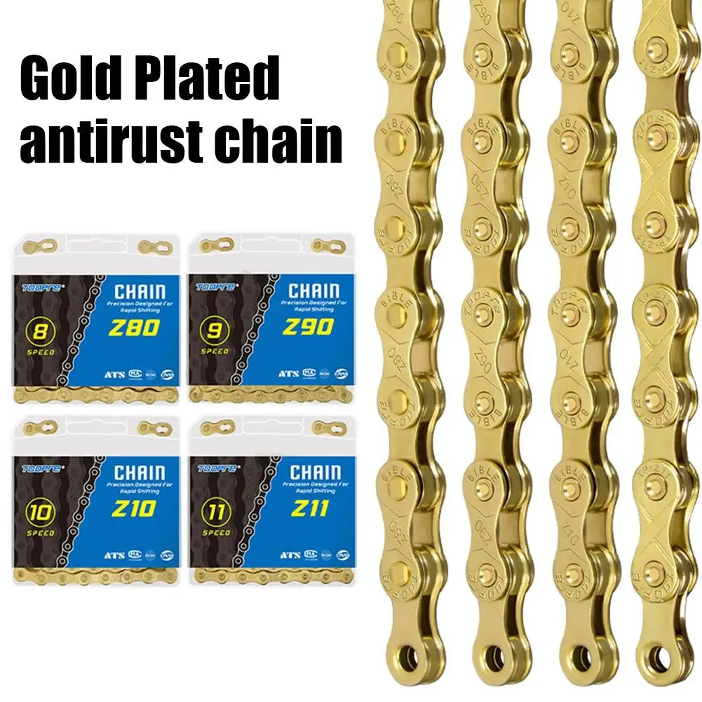 Bicycle Chains 1/8/9/10/11/12 Speed Chain Variable Speed Mountain MTB Road Bike Anti-rust Chains Gold Cycling Accessories bicycle chains bicycle chain