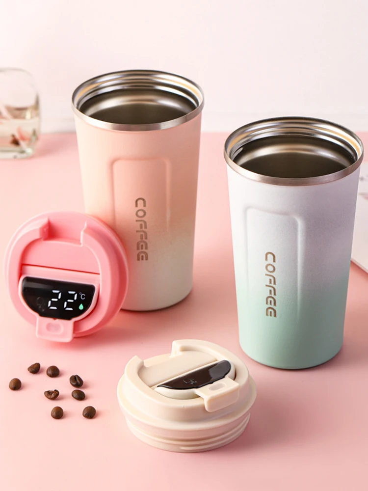 Stainless Steel Smart Thermos Coffee Cup, Insulated Cup, Digital LED  Temperature Display Mug, Hot, Ice, 380ml, 510ml - AliExpress