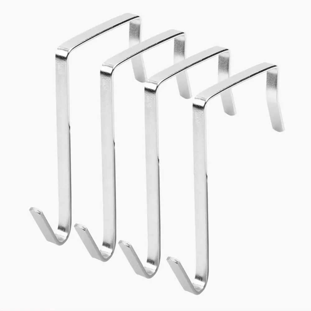 4Pcs Metal Over The Door Hook Bedroom Clothes Coats Hanger Heavy Duty Over The Door Hook Coat Cabinet Hanging Towels Rack
