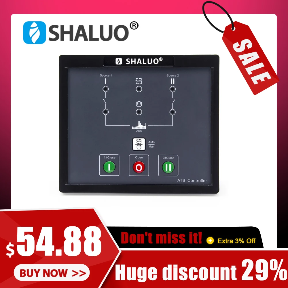 Painel de Controle de Interruptor de Transferência Automática Módulo de Controlador Peças do Gerador Substituir Smartgen Hat530n Ats Dual Power Ats530