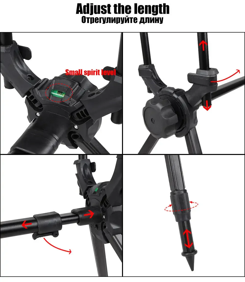 Stock 3 Rod Holder Fishing Aluminum Alloy Folding Carp Fishing Portable Rod Holder