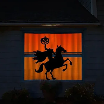 Halloween Scary Witch Ghost Horror Door Window Decoration Sticker Party Supplies Window Decoration Static PVC Wall Stickers 2