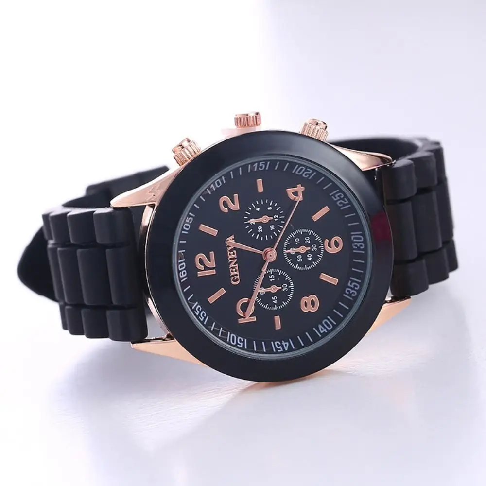 Elegant Silicone Strap Quartz Women's Sports Watch