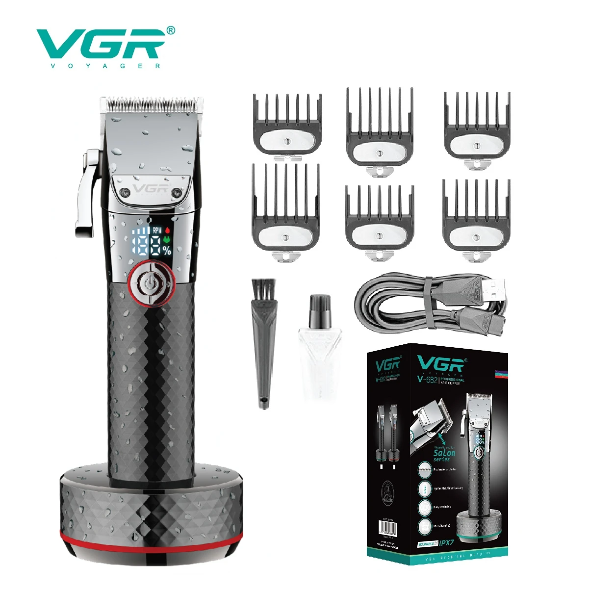 VGR cortadora de pelo profesional para hombre maquina cortar pelo Broche  del pelo Profesional Maquina de cortar pelo Recargable recortadora de  cabello Sin cable Barbero Eléctrico Maquinilla para hombres V-682