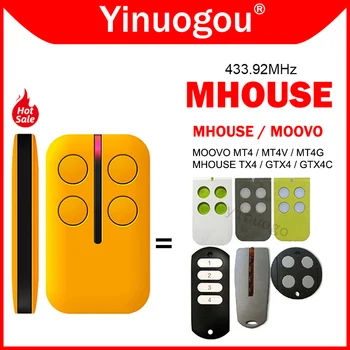 100% 클론 MHOUSE GTX4 GTX4C TX4 차고 도어 원격 제어, 433.92MHz 롤링 코드, MOOVO MT4 MT4V MT4G 원격 제어 차고용