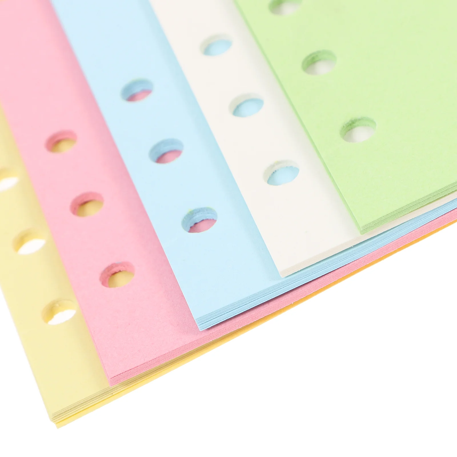 

6-Hole Loose-Leaf Paper Planner Refill Binder Replacement for Blank Rings Colored Notepad Journal