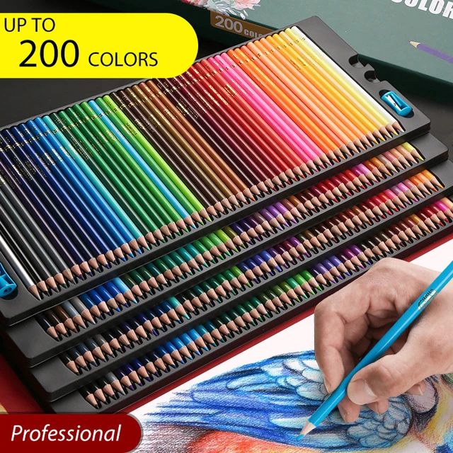Brutfuner – crayons de couleur à l'huile professionnels, ensemble de 180  couleurs, crayons pour aquarelle en bois, ensemble de crayons pour dessin,  fournitures scolaires d'art - AliExpress