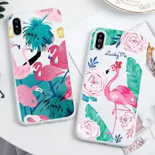 

Tropical Animal Flamingo Phone Case For iphone 13 12 11 Pro Max Mini XS 8 7 6 6S Plus X SE 2020 XR Candy white Silicone cover