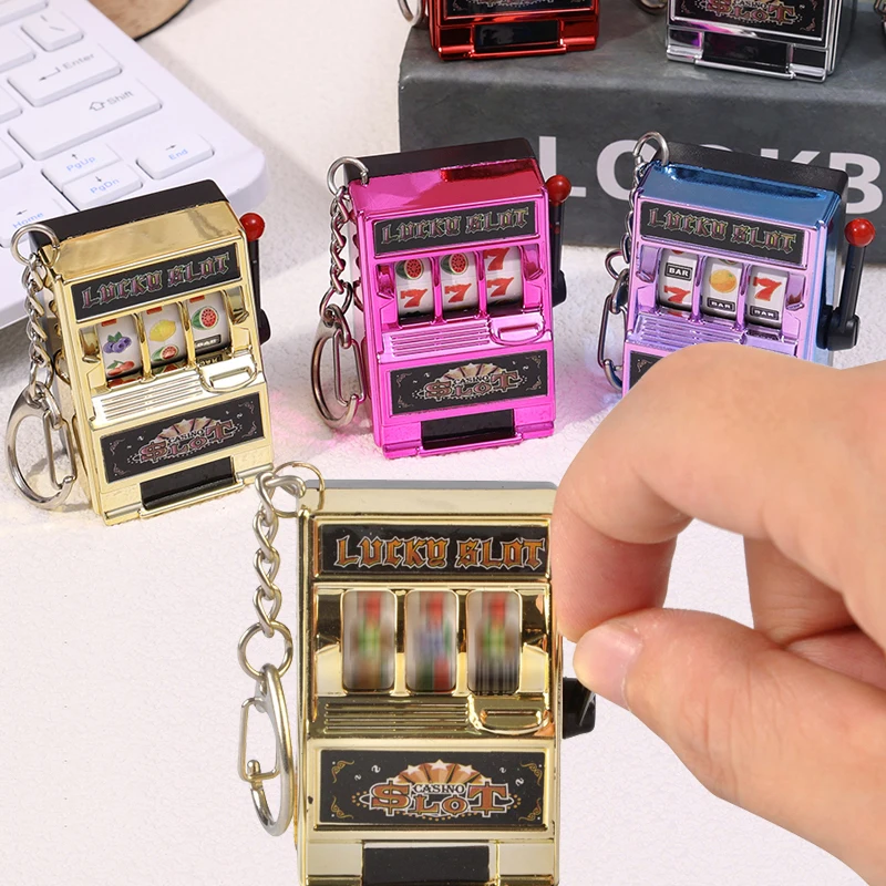 

Mini Fruit Machine Keychain Simulation Rocking Machine Slot Machine Pendant Toys Funny Birthday Party Creative Gifts