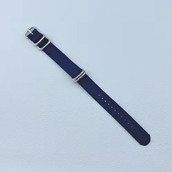 Durable Military - Grade Woven Nylon Watch Strap with Black Buckle - 22mm (Blue)