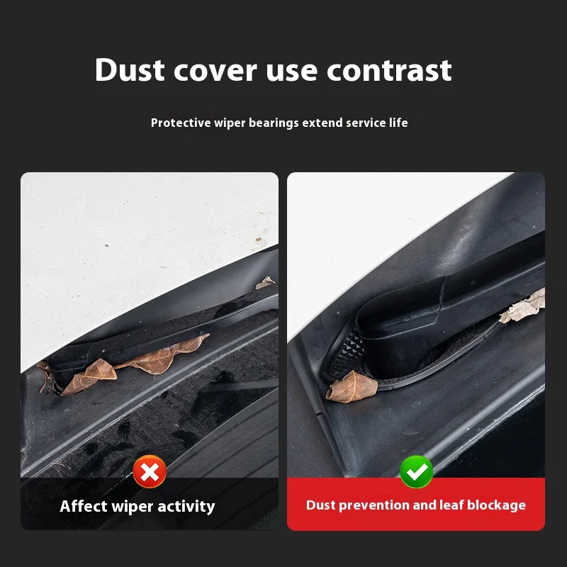 Car Windshield Wiper Hole Protector Cover Dustproof Silicone Pad Leaf Barrier PVC Dust Cover for Wiper Arm Protection
