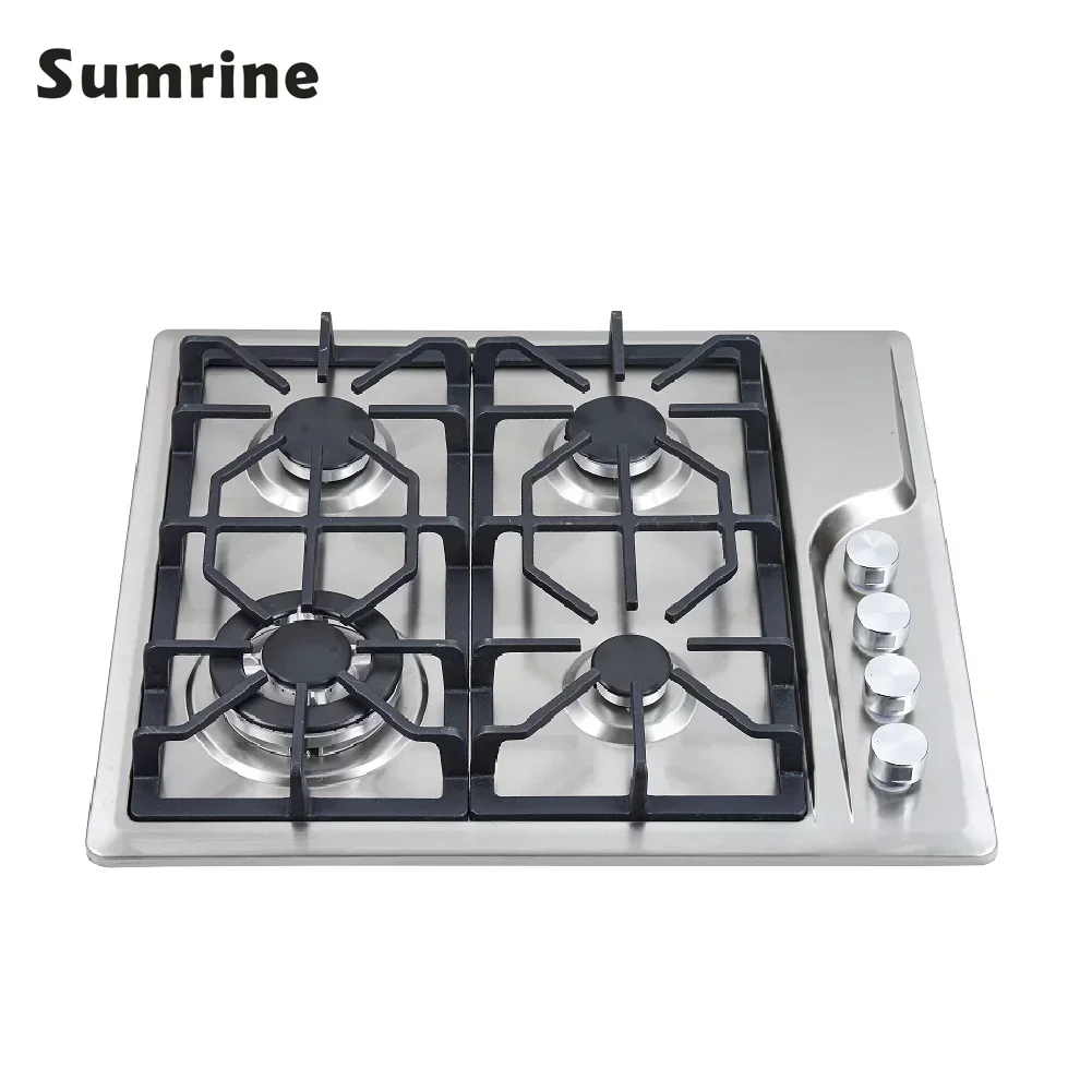 Black 4 Burner Gas And Electric Gas Cooktop Ceramic Plate Cooking Hob Best Welcome Stove Appliance