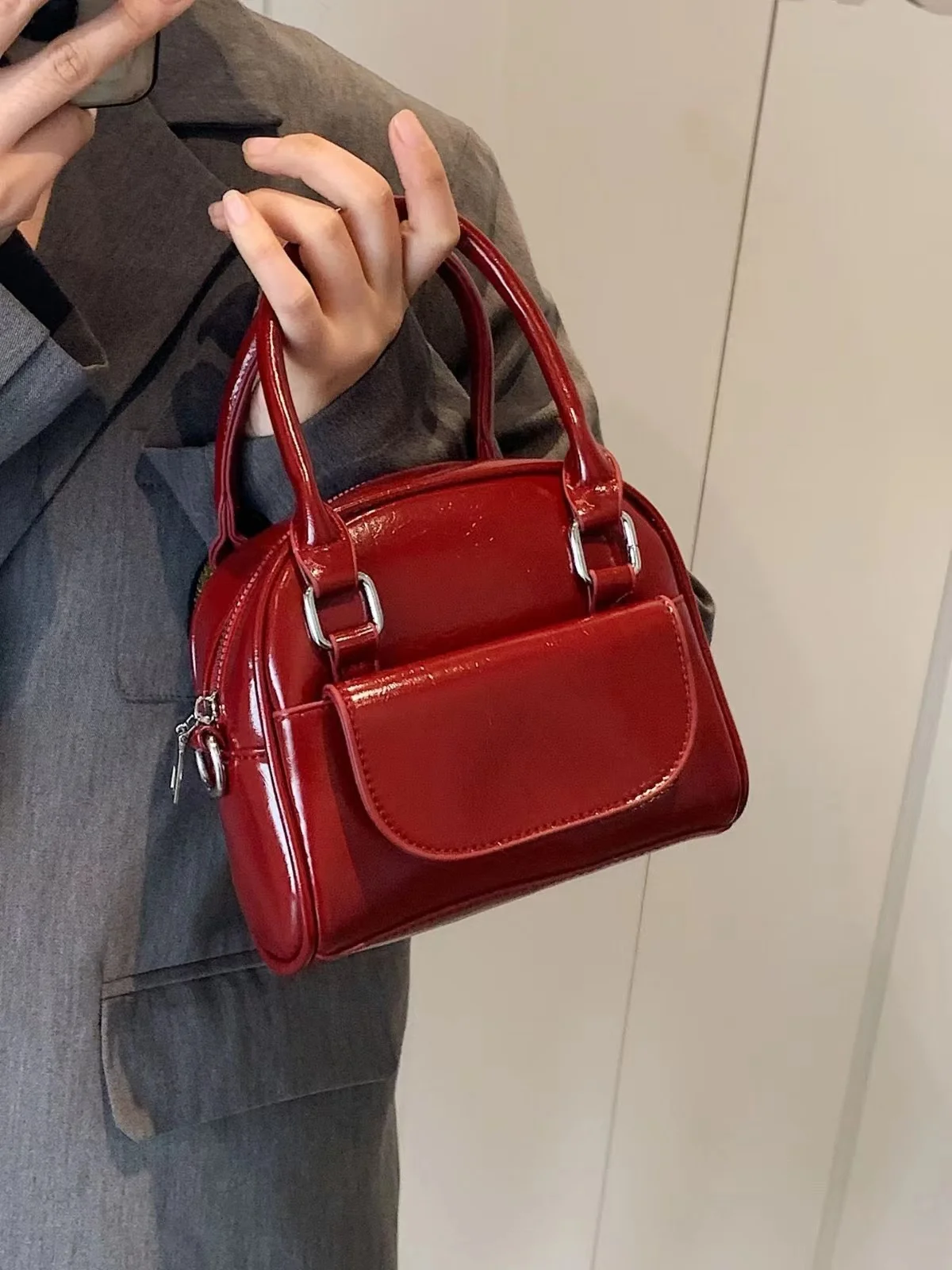 

Ретро нишевая Корейская версия модная сумочка INS маленькая сумка на одно плечо через плечо Новые повседневные острые сумки Y2k для девушек