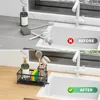 Sponge Holder for Kitchen Sink, Sink Caddy with High Brush Holder, Kitchen Sink Organizer 5