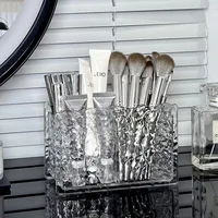 Transparent Eyebrow Pencil Brush Holder Glacier Pattern Acrylic Organizer for Cosmetics Makeup Storage Boxes Brush Containers 1