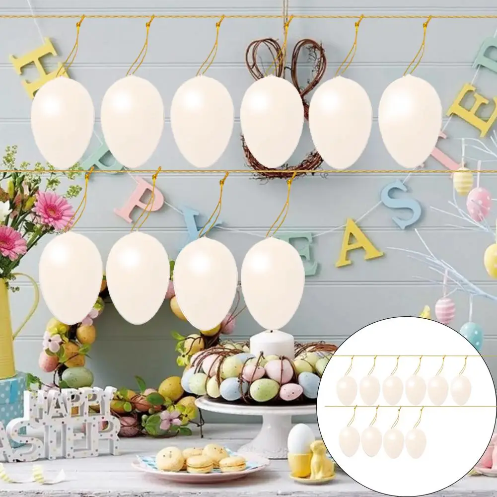 

Easter Plastic Eggs Assorted Plastic Easter Eggs Hanging Decorations for Kids Diy Painting Craft Home Ornaments 12pcs Colorful