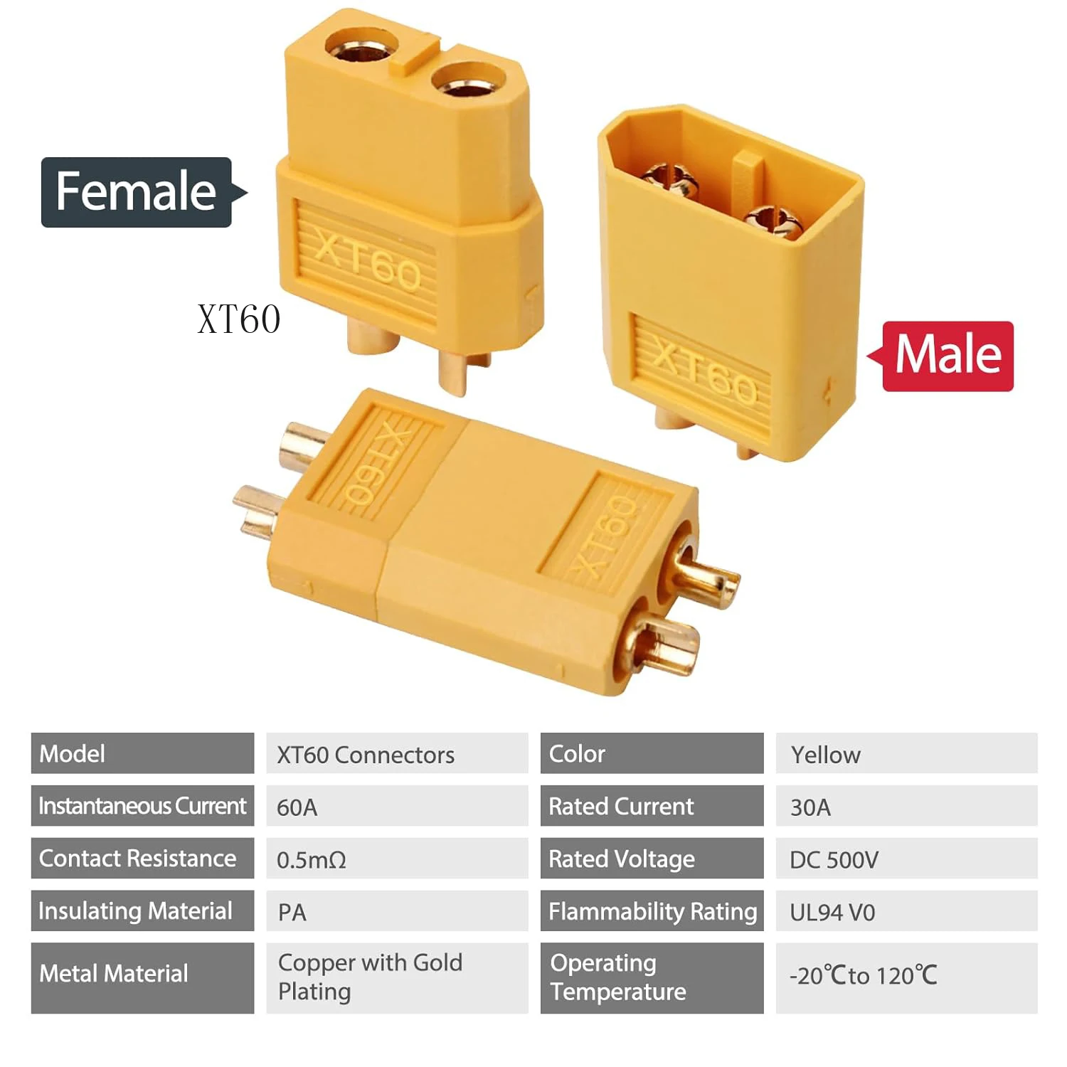 10PCS/5PAIRS XT90 XT-90 XT60 XT-60 XT30 XT-30 XT60H T Plug Male Female Bullet Connectors Plugs For RC Lipo Battery Quadcopter – Image 6