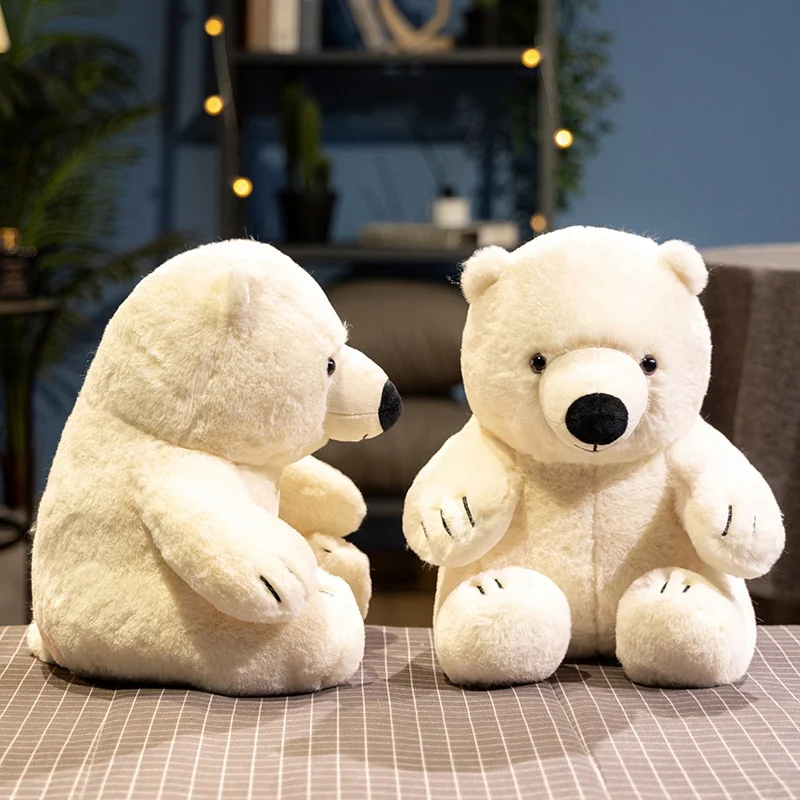 Kawaii Simulation Polar Bear Plush Toys Movie Stuffed Animals Cute Stuffed Animal Pillow Bear Dolls for Kids Baby Birthday Gift