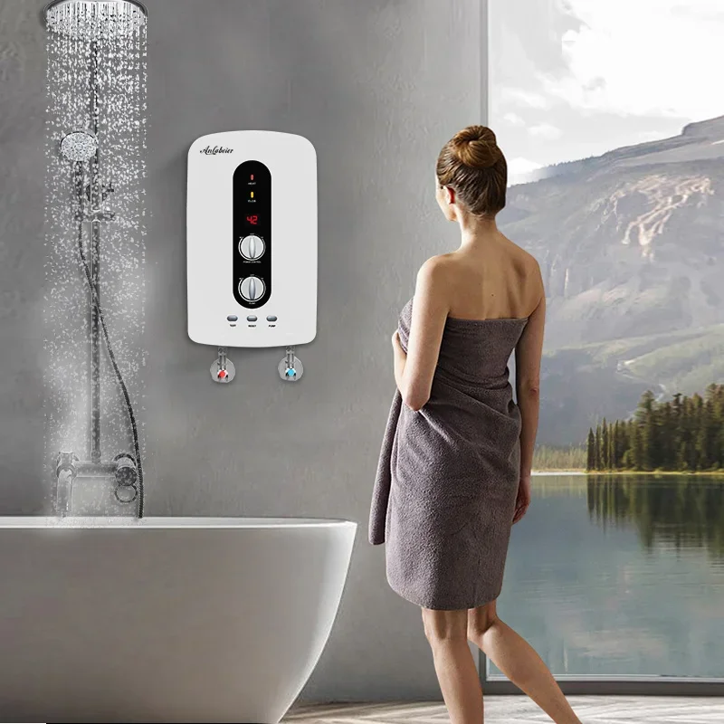 220v Built-in Booster Pump Electric Tankless Instant Shower Water Heater With Pump