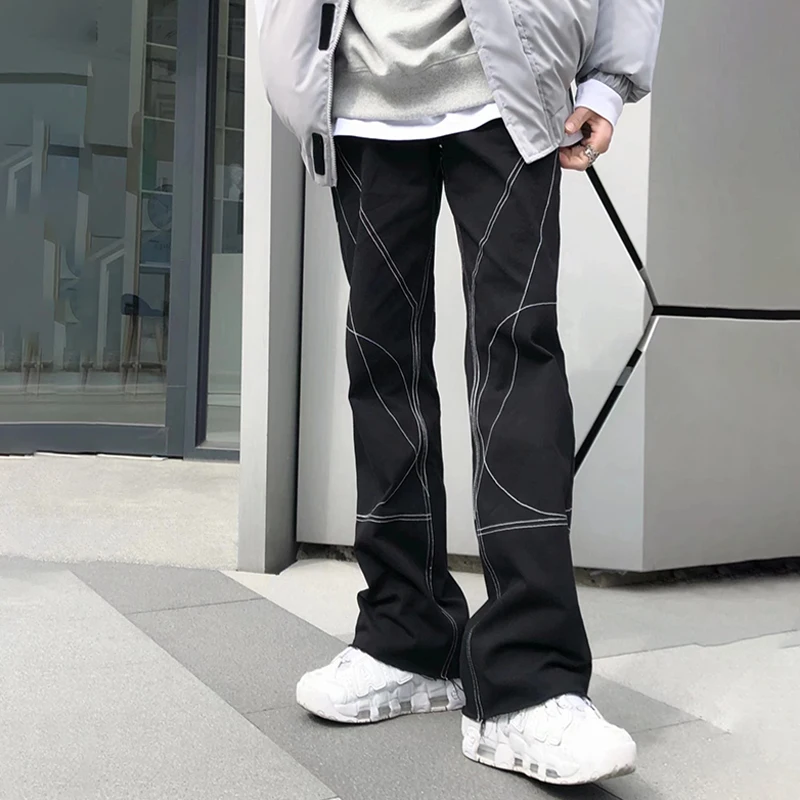 

27-46 2023 New Men Women Clothing Original Open Line Deconstructed Outline Cargo Casual Pants Lovers Plus Size Costumes