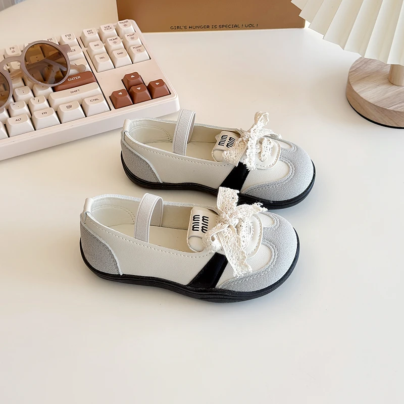 Girl Leather Shoes Children Casual Sneakers Breathable Slip-On Soft Flats Kids Bow Wedding Dress Shoes Princess Ballerinas Shoes 5