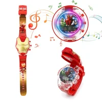 Anime Spider-Man Captain America Toys Digital Watch Glowing with Music  Marvel Watch Anime Action Figures Model Toy Kid Gift 2