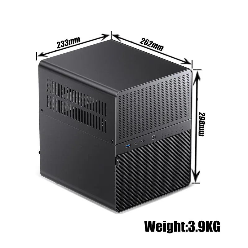 JONSBO N3 NAS 섀시 ITX 마더보드 알루미늄 케이스 SFX 전원 위치 상부 하부 분리 구조 8+1 하드 드라이브 위치