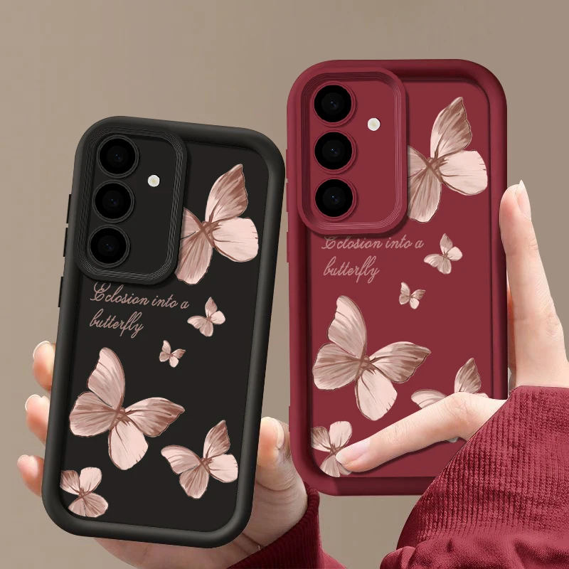 Vintage Butterfly Print Soft Phone Case - Retro Design Cover