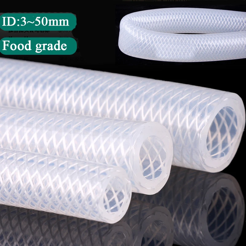 Mangueira Trançada do Silicone do Produto Comestível Dupla Camada Resistente ao Calor de Alta Pressão Tubo à Prova de Explosões Identificação 350 mm 1m Pelo Lote