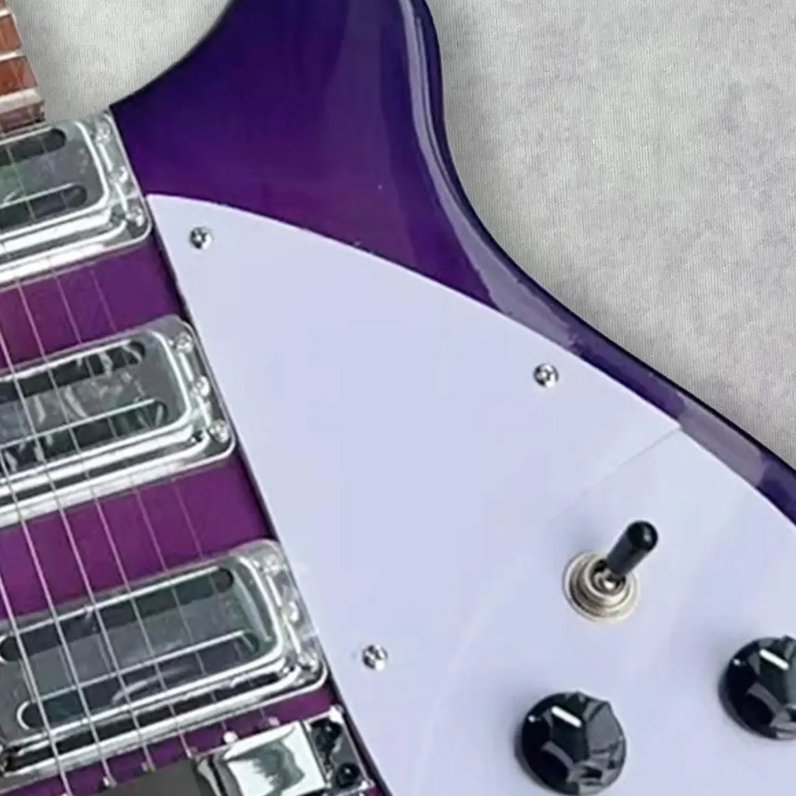 

High Quality 6 Strings Gloss Purple Burst Semi Hollow Electric Guitar Custom Shop