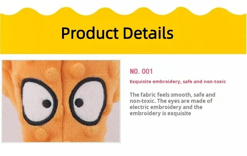 Durable Squeaky Octopus Dog Toy Plush Interactive Crinkle Toy_voghion.com